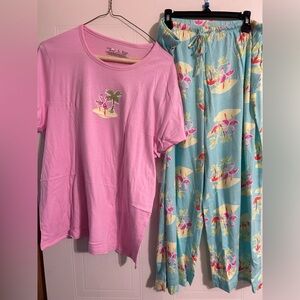 NWOT June & Daisy Pajama Capri Large Island